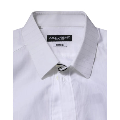 Gabbana White Cotton Martini Long Sleeve Dress Shirt Elegance Dolce &