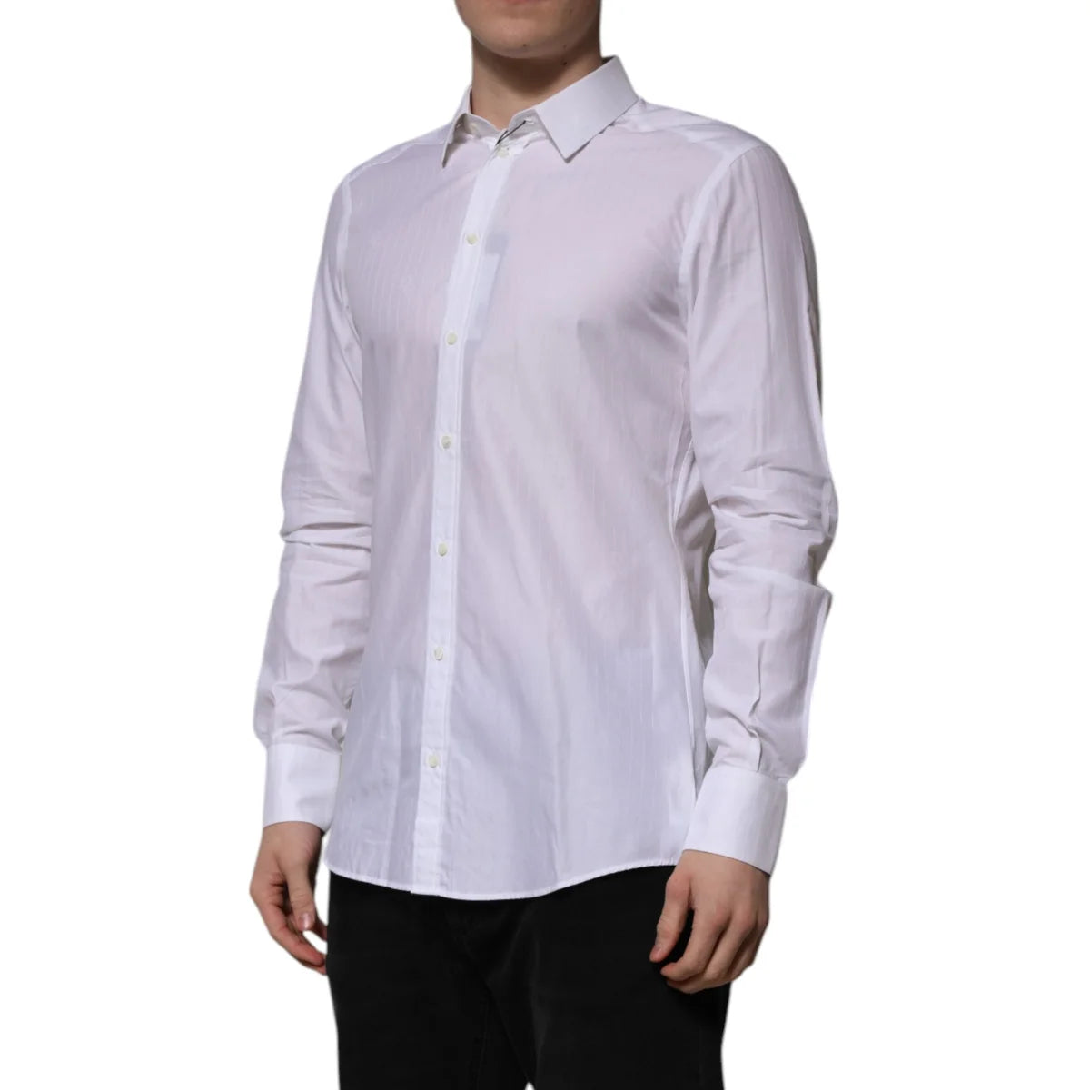 Gabbana White Cotton Martini Long Sleeve Dress Shirt Elegance Dolce &