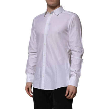 Gabbana White Cotton Martini Long Sleeve Dress Shirt Elegance Dolce &