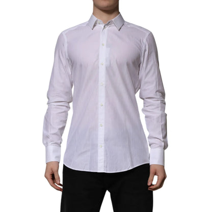 Gabbana White Cotton Martini Long Sleeve Dress Shirt Elegance Dolce &