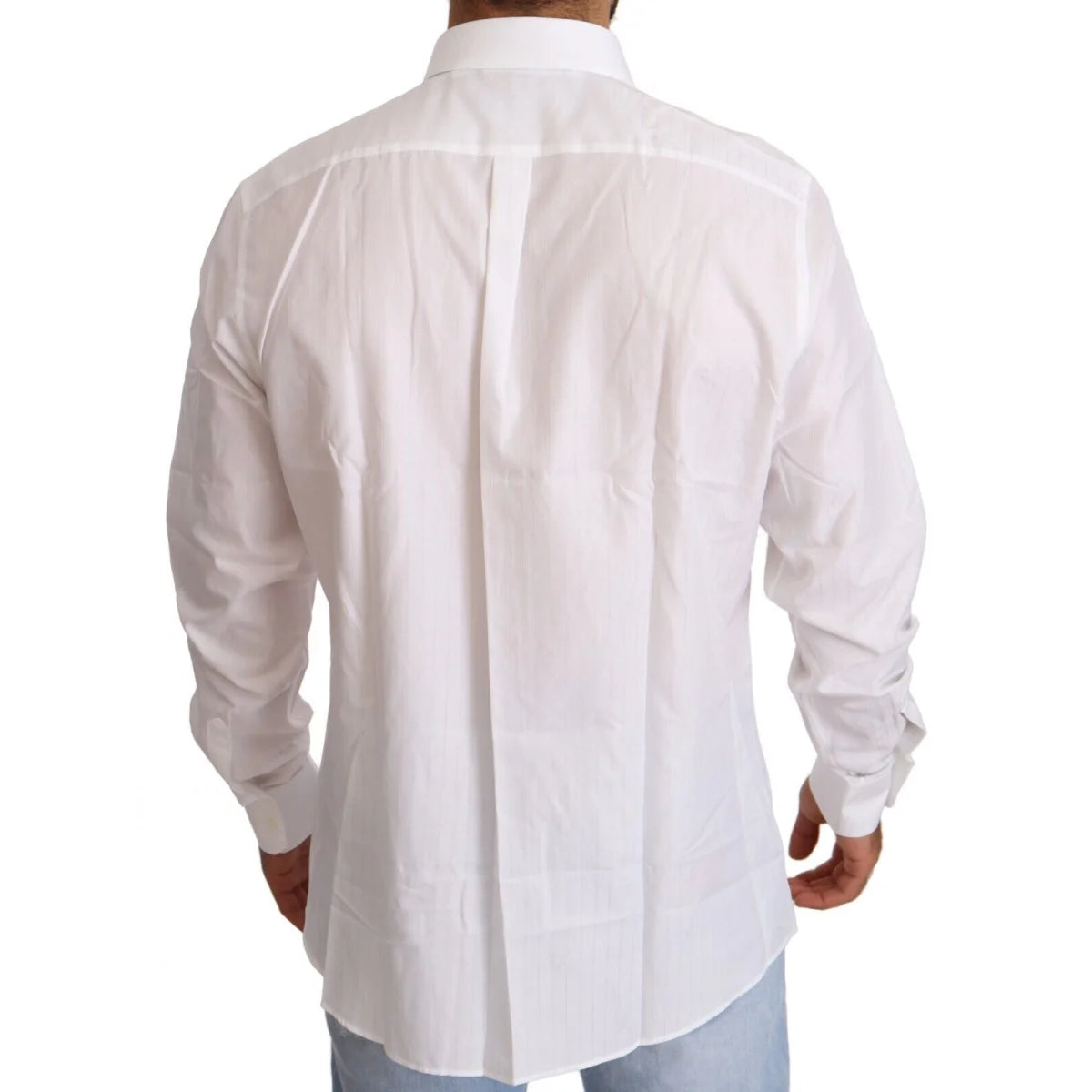 Gabbana White Cotton Slim Fit Shirt Martini Style Dolce &