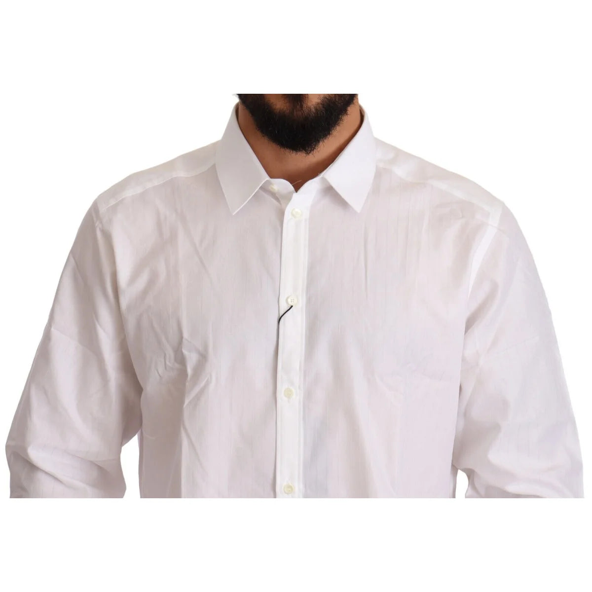 Gabbana White Cotton Slim Fit Shirt Martini Style Dolce &