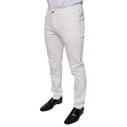 Gabbana White Denim Jeans Italian Style Luxury Made in Italy Dolce &
