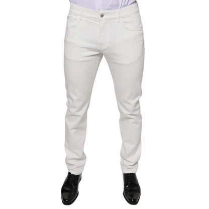 Gabbana White Denim Jeans Italian Style Luxury Made in Italy Dolce &