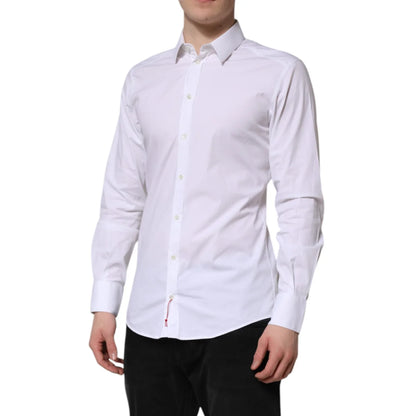 Gabbana White Gold Cotton Dress Shirt for Effortless Sophistication Dolce &