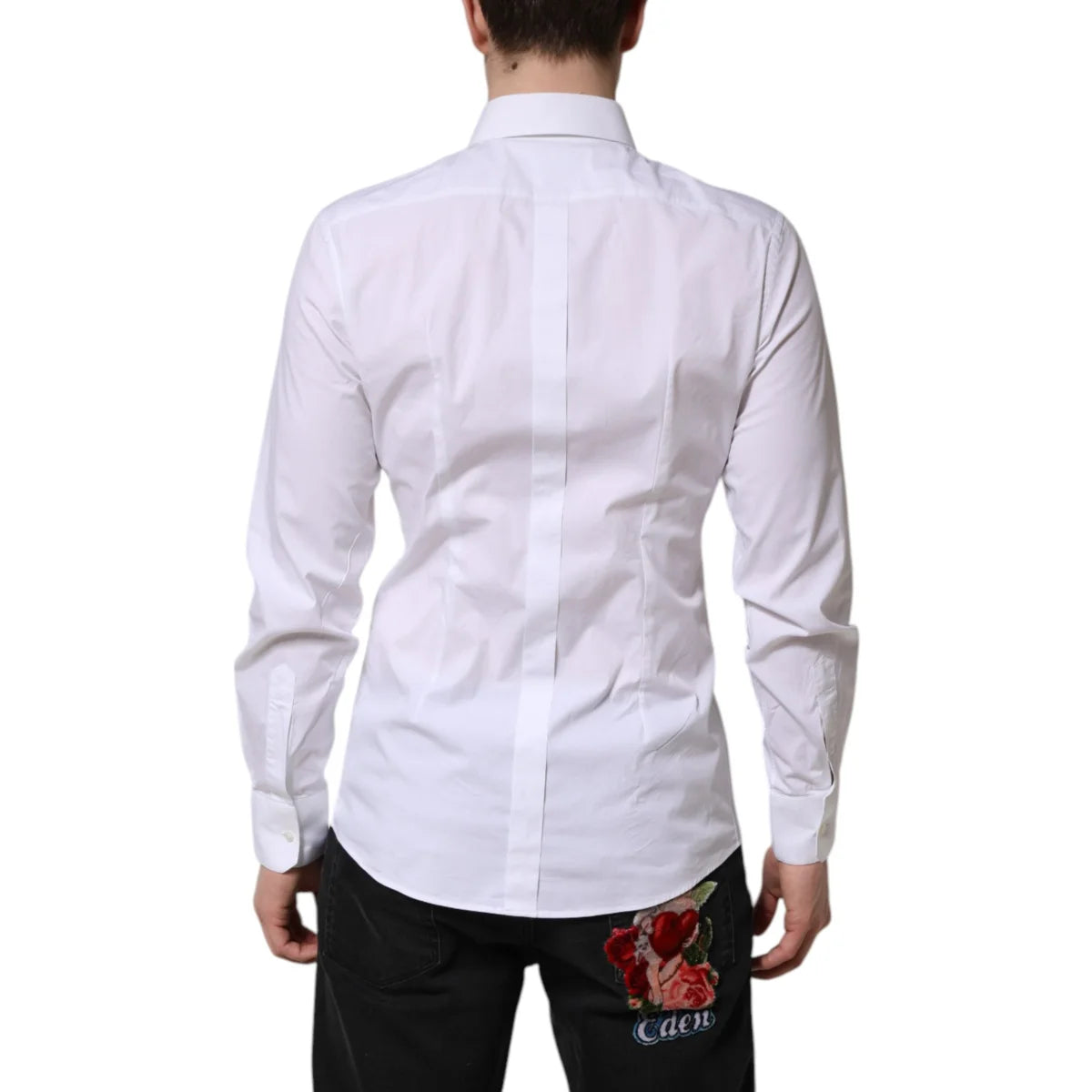 Gabbana White Gold Cotton Dress Shirt for Effortless Sophistication Dolce &