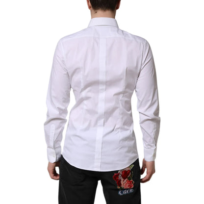Gabbana White Gold Cotton Dress Shirt for Effortless Sophistication Dolce &