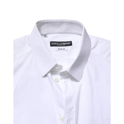 Gabbana White Gold Cotton Dress Shirt for Effortless Sophistication Dolce &