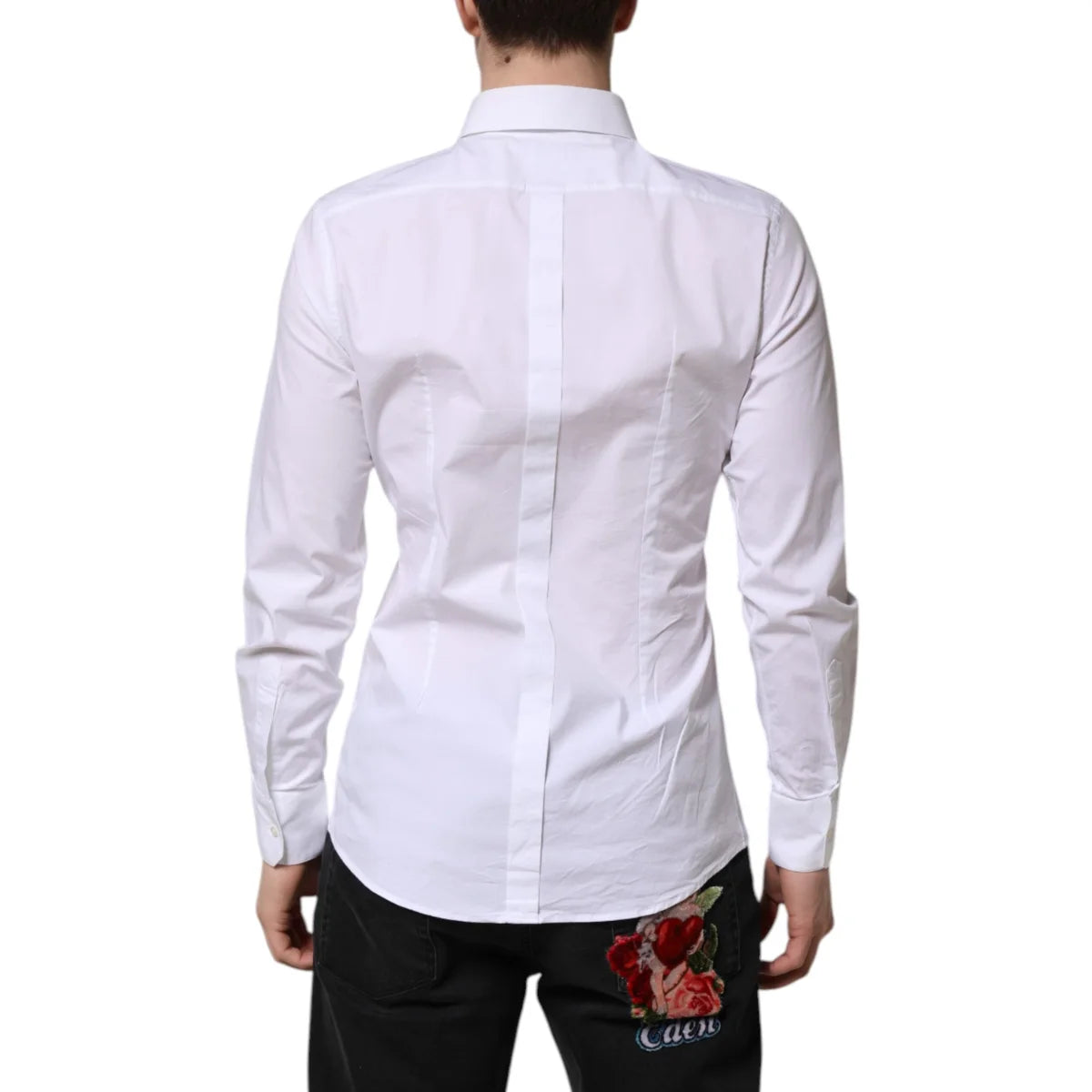 Gabbana White Gold Long Sleeve Dress Shirt for Timeless Elegance Dolce &