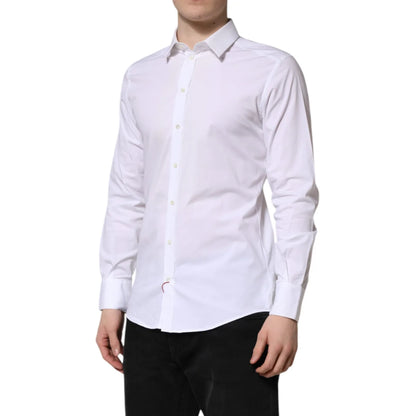 Gabbana White Gold Long Sleeve Dress Shirt for Timeless Elegance Dolce &