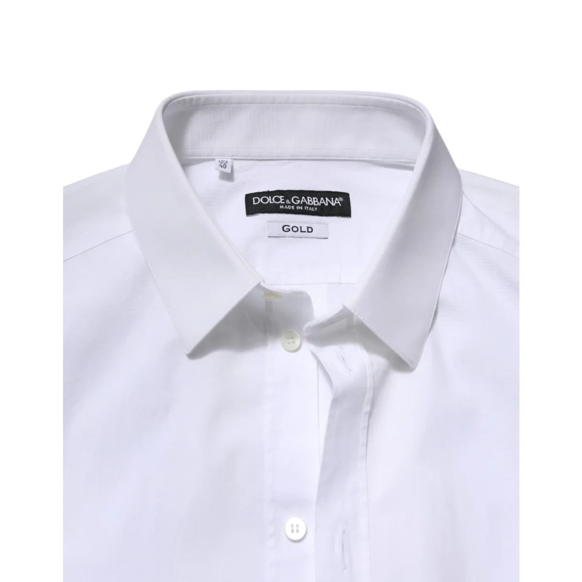 Gabbana White Gold Long Sleeve Dress Shirt for Timeless Elegance Dolce &