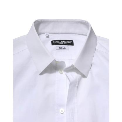Gabbana White Gold Long Sleeve Dress Shirt for Timeless Elegance Dolce &