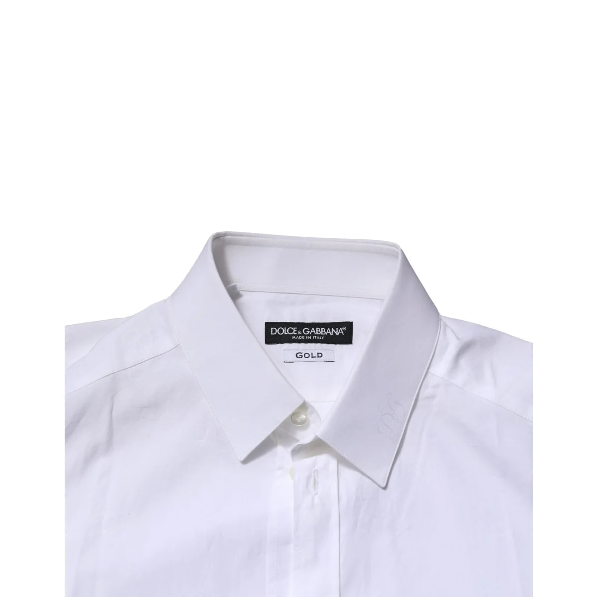 Gabbana White Gold Long Sleeves Dress Shirt Classic Elegance Dolce &