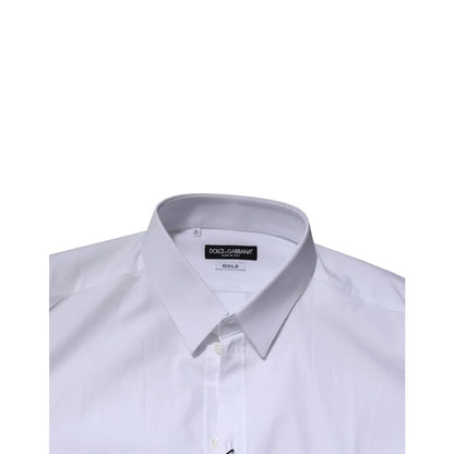 Gabbana White Gold Long Sleeves Dress Shirt Classic Elegance Dolce &