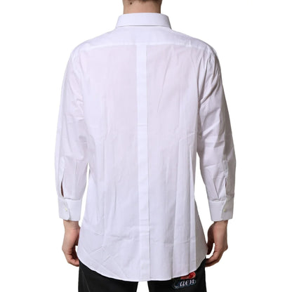 Gabbana White Gold Long Sleeves Dress Shirt Classic Elegance Dolce &