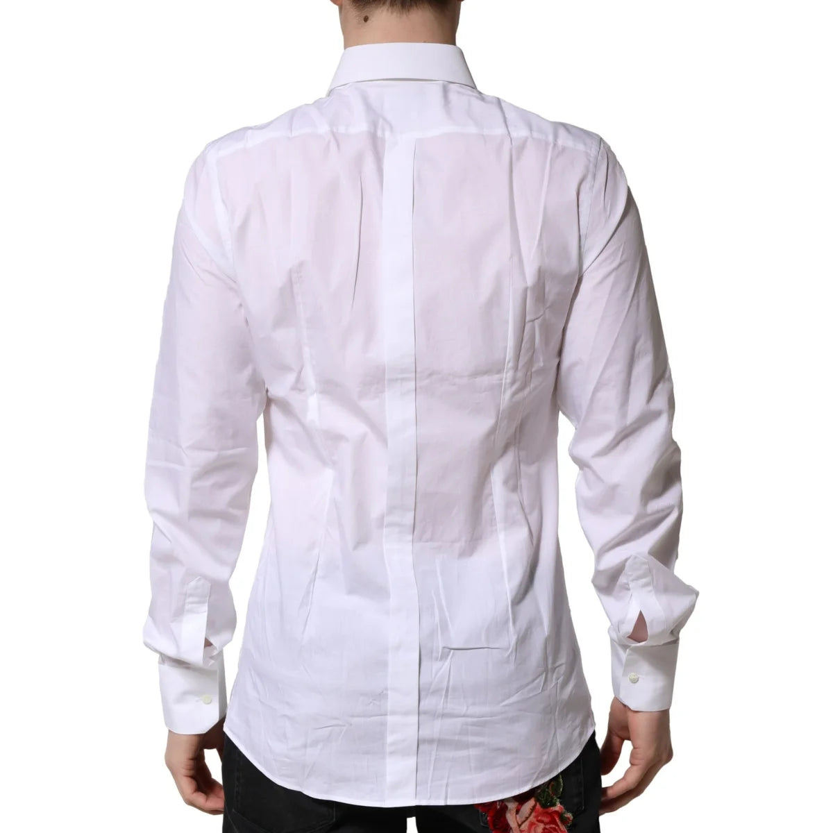 Gabbana White Gold Long Sleeves Dress Shirt Classic Elegance Dolce &