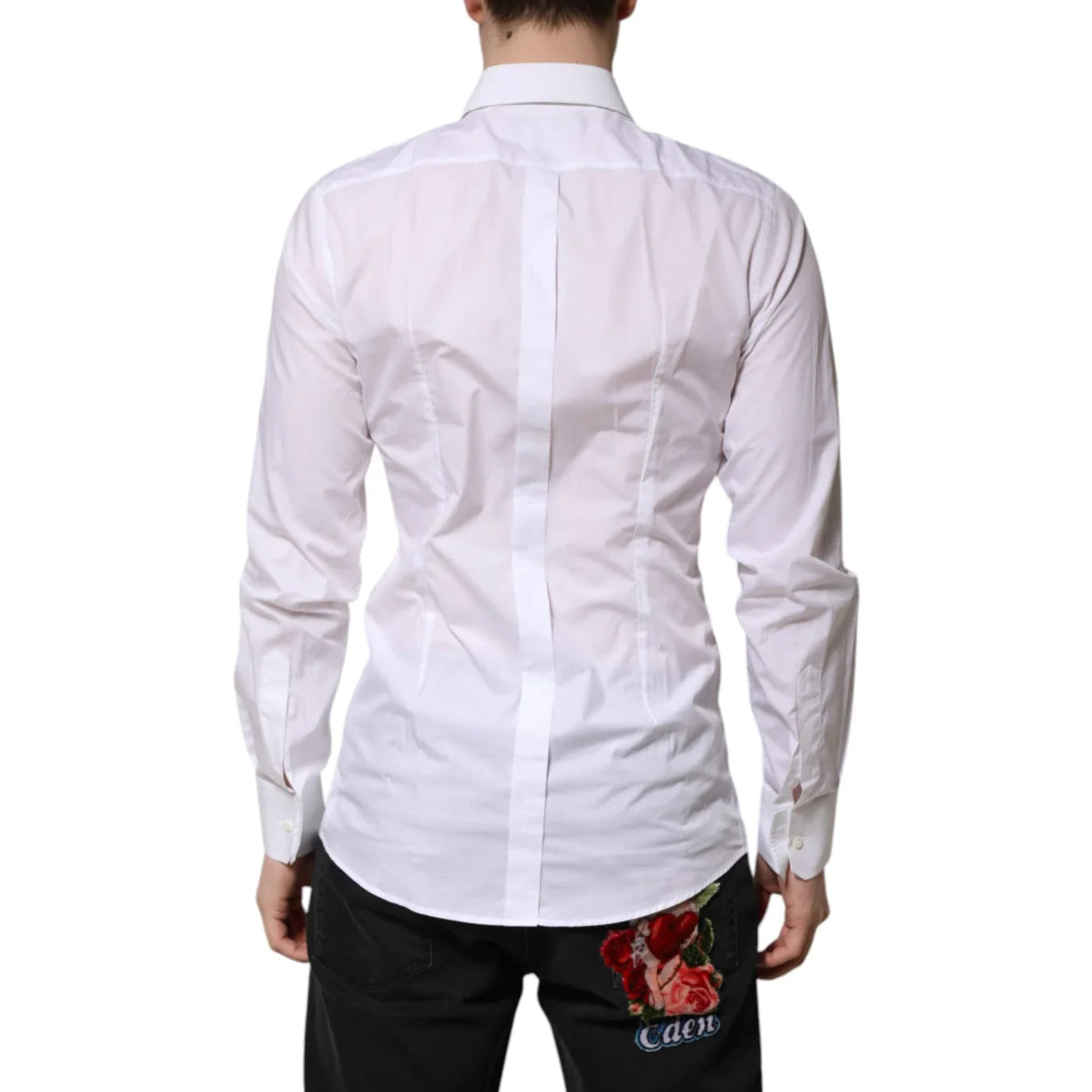 Gabbana White Gold Long Sleeves Dress Shirt Classic Style Dolce &
