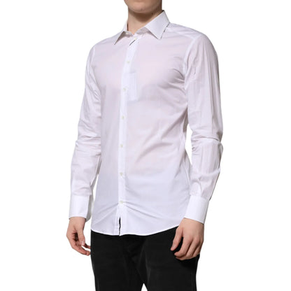 Gabbana White Gold Long Sleeves Dress Shirt Classic Style Dolce &