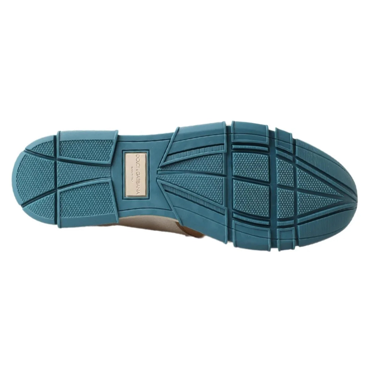 Gabbana White Leather Rubber Sole Slipper Loafers by Dolce &