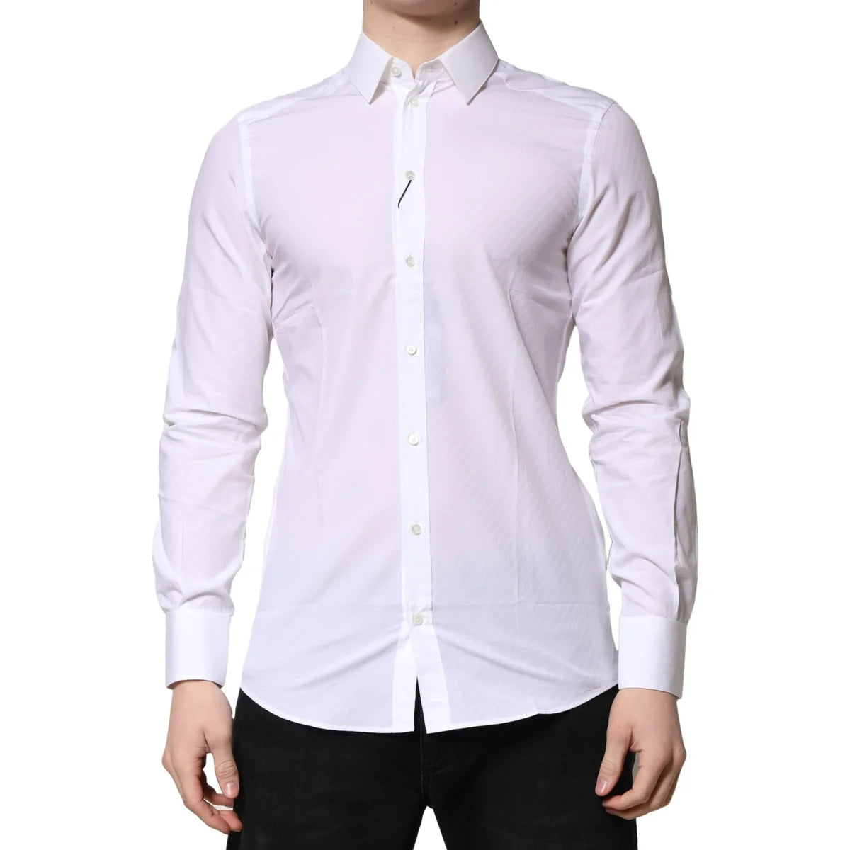 Gabbana White Martini Long Sleeves Dress Shirt for Effortless Style Dolce &