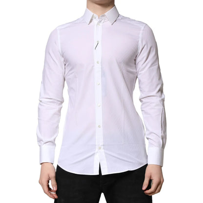 Gabbana White Martini Long Sleeves Dress Shirt for Effortless Style Dolce &