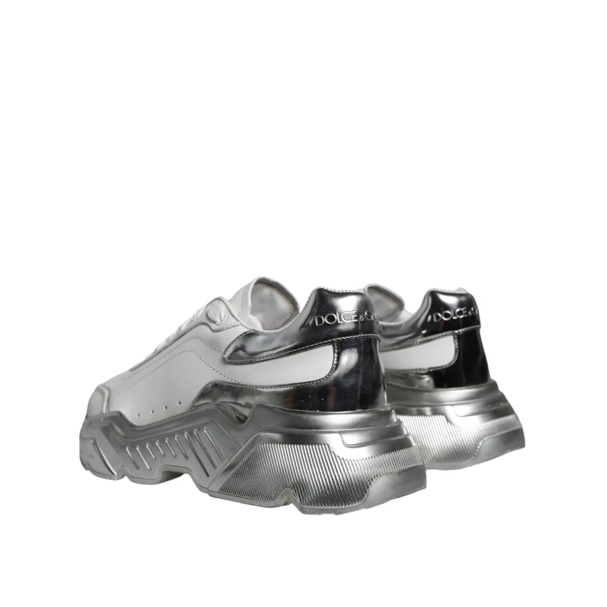 Gabbana White Silver Daymaster Low Top Sneakers Authentic Luxury Style Dolce &