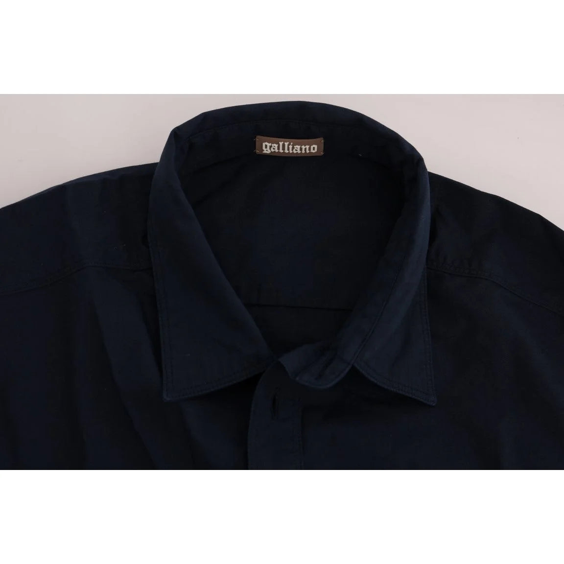 Galliano Blue Cotton Casual Shirt Authentic Designer Style John