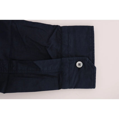 Galliano Blue Cotton Casual Shirt Authentic Designer Style John
