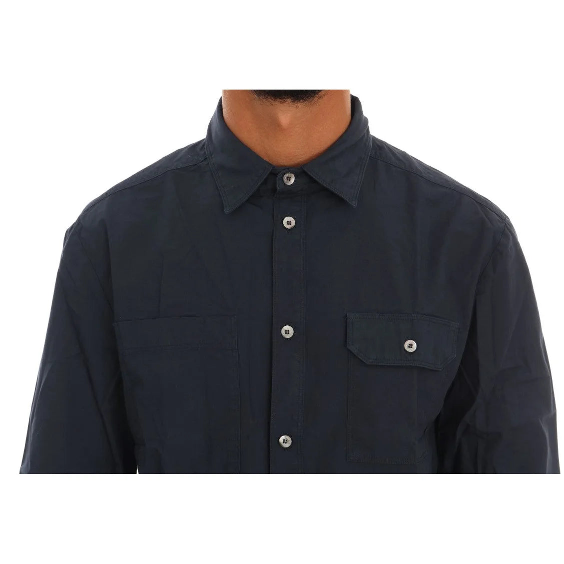 Galliano Blue Cotton Casual Shirt Authentic Designer Style John