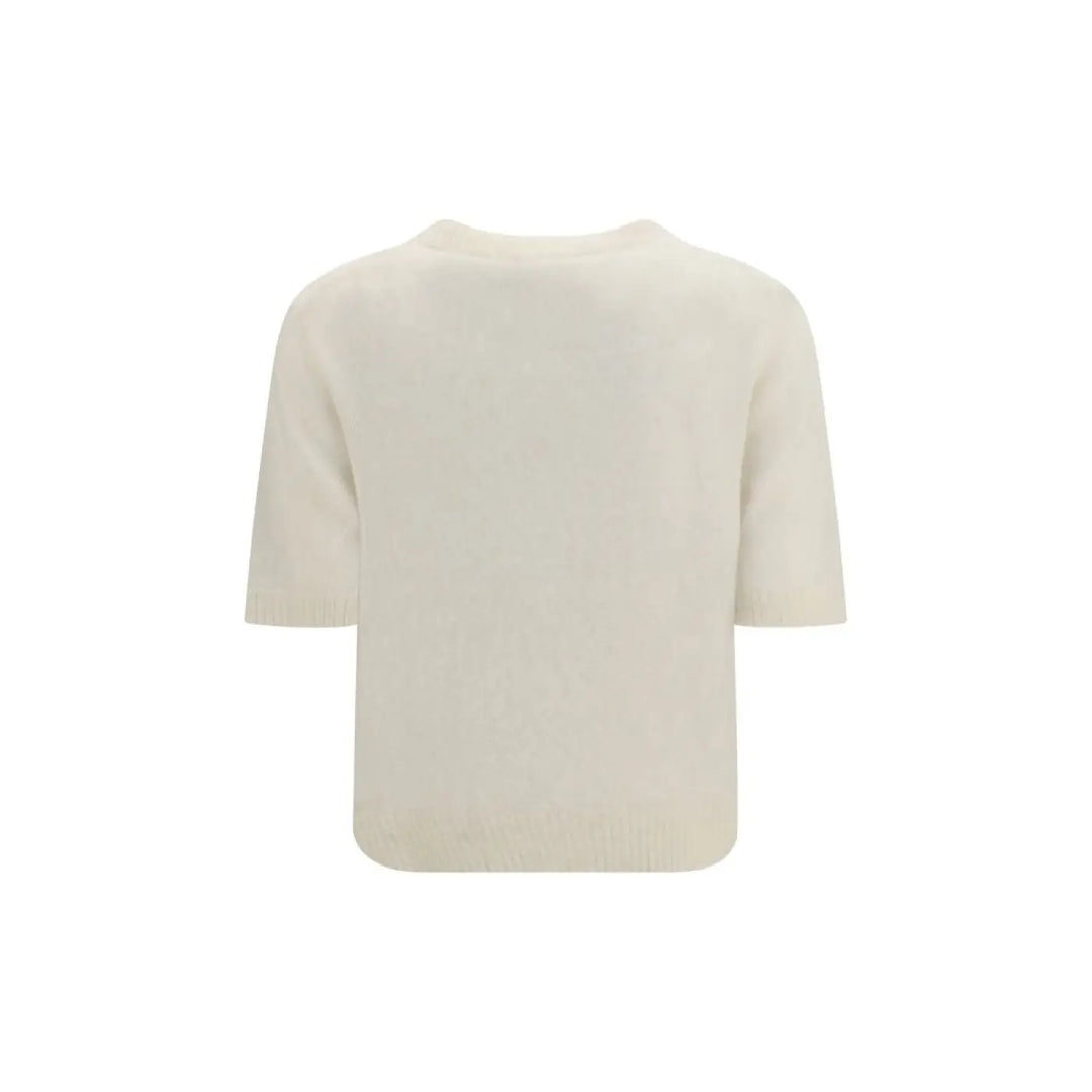 Ganni Beige Alpaca Vicugna Pacos T-shirt