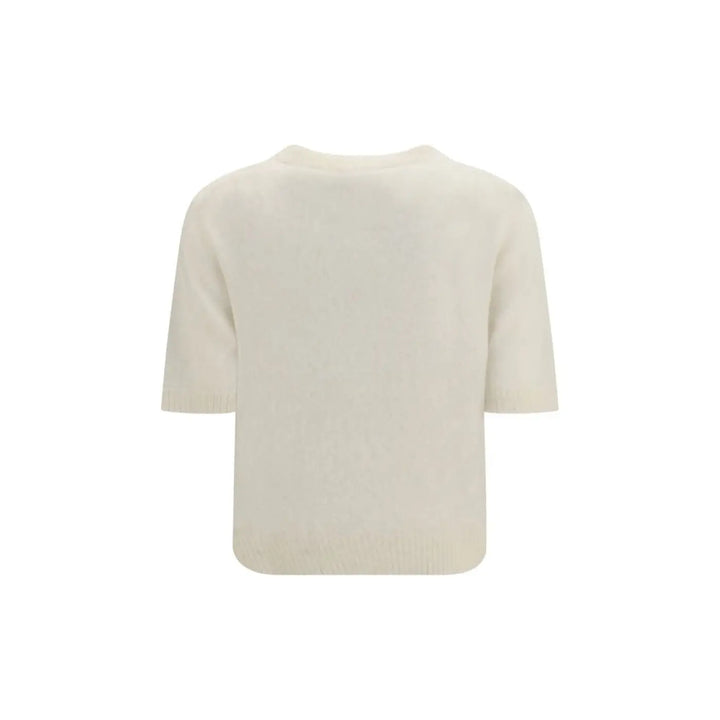 Ganni Beige Alpaca Vicugna Pacos T-shirt