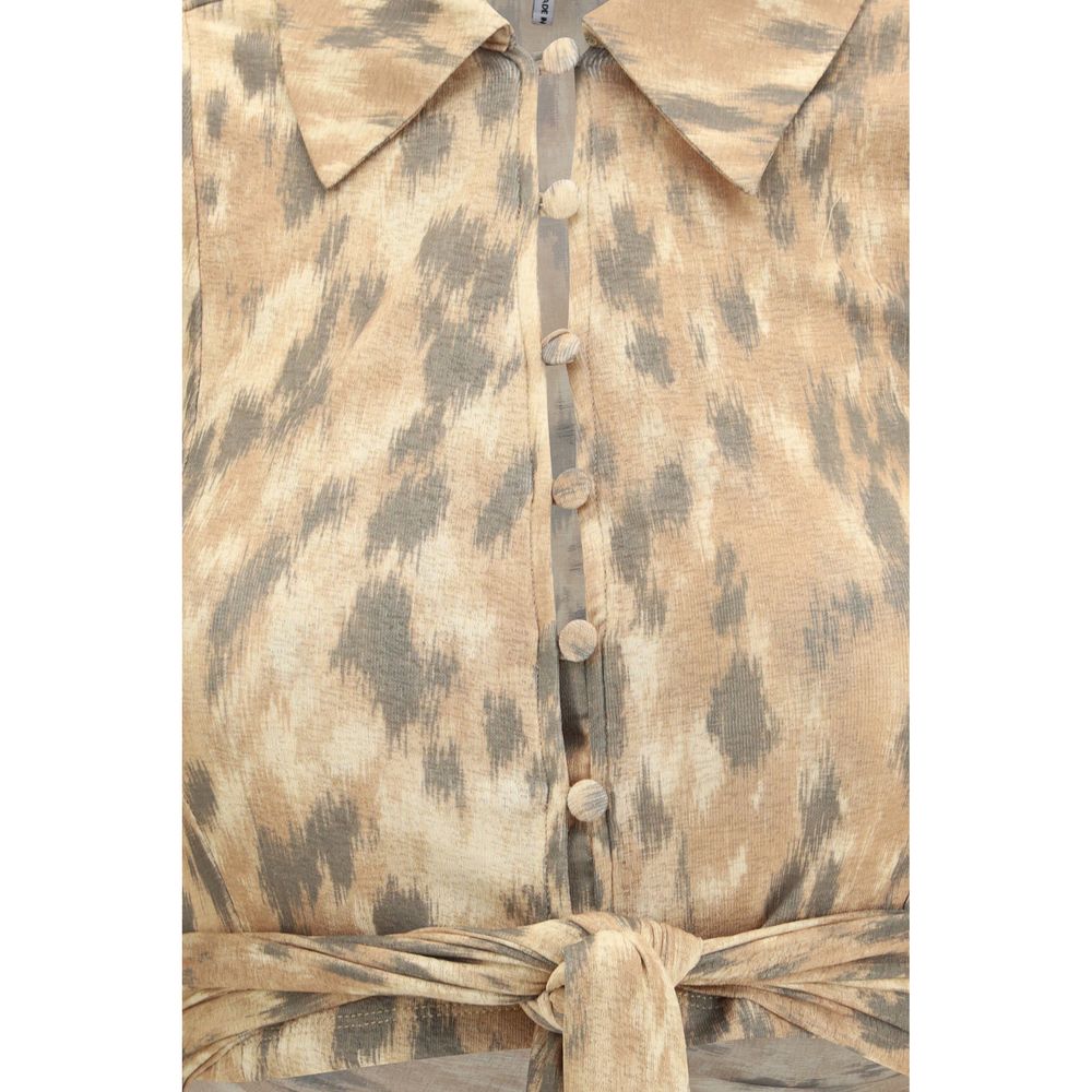 Ganni Blouses - Women’s Beige Recycled Polyester Blouse