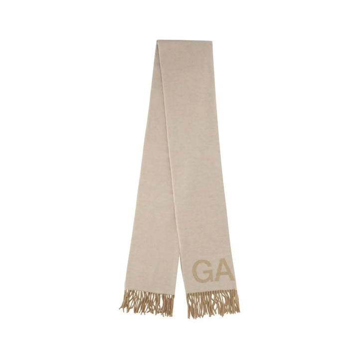 Ganni Beige Wool Oves Aries Scarf