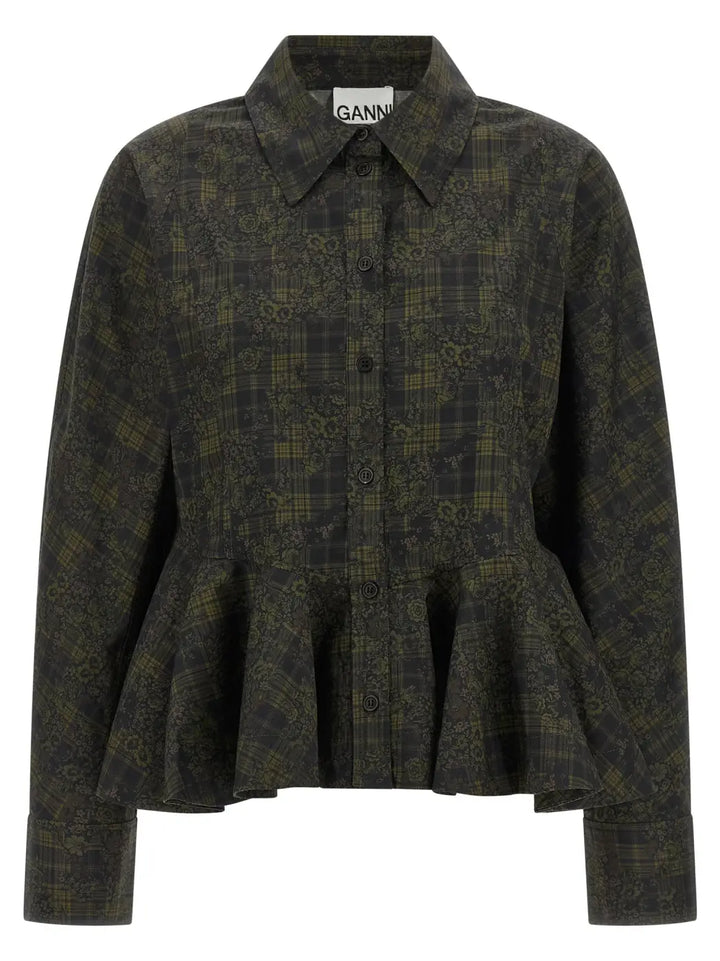 Ganni Bicolor Organic Cotton Blouse