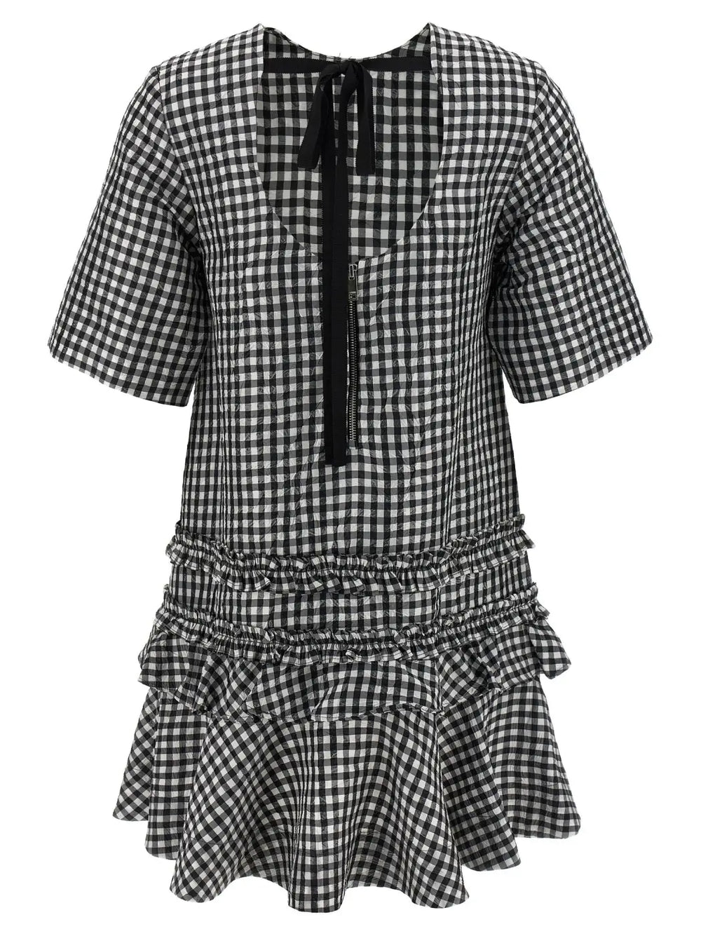 Ganni Bicolor Polyester Short Dress