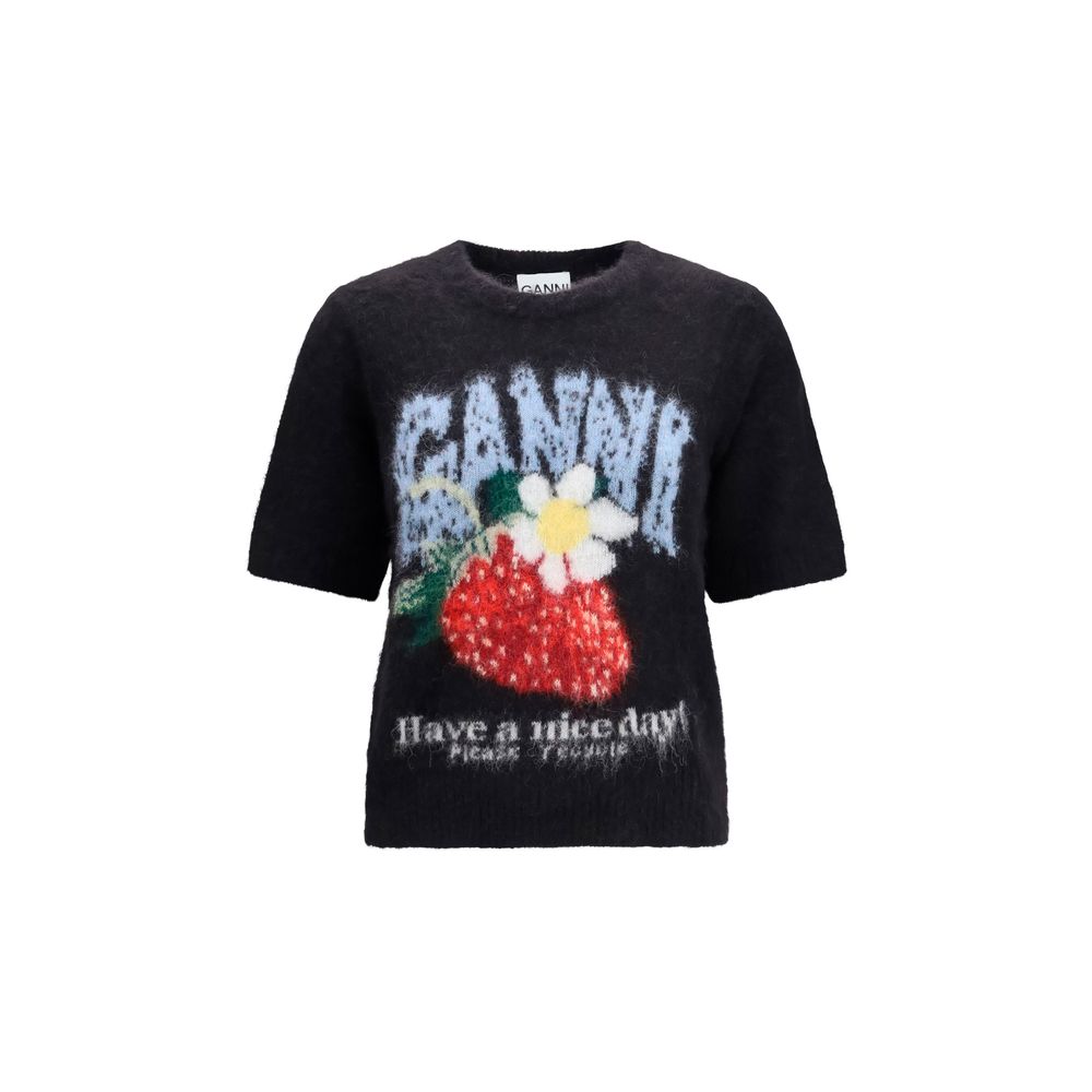 Ganni - Black Alpaca Vicugna Pacos T-Shirt