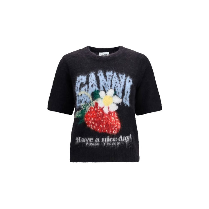 Ganni - Black Alpaca Vicugna Pacos T-Shirt