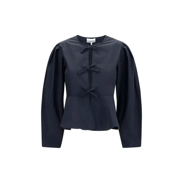 Ganni Black Cotton Blouse