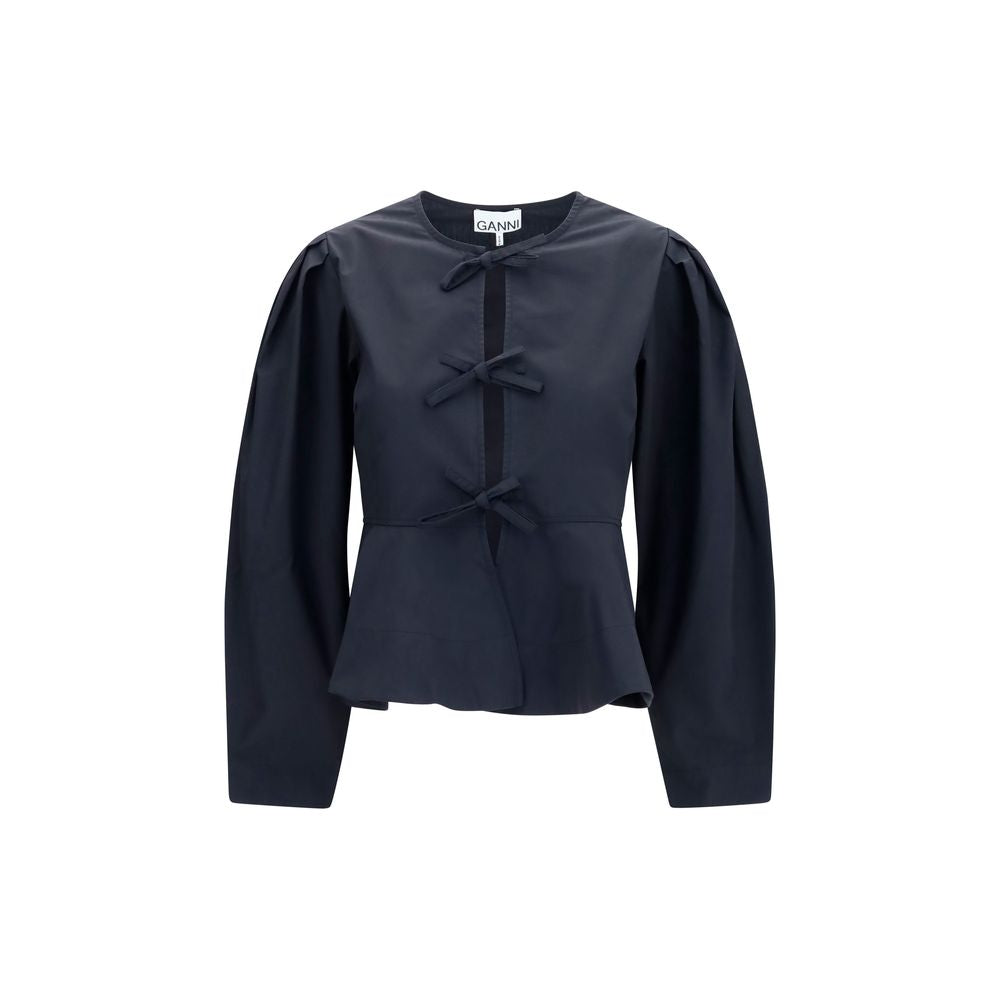 Ganni Blouses - Women’s Black Cotton Blouse