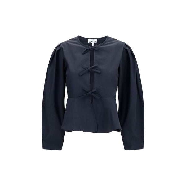 Ganni Blouses - Women’s Black Cotton Blouse
