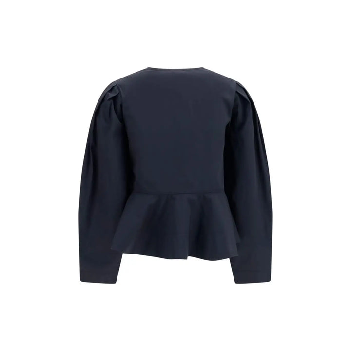 Ganni Black Cotton Blouse