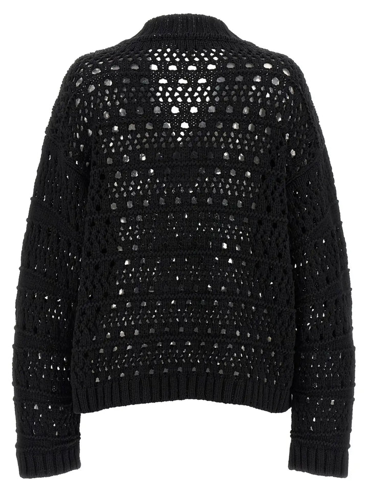 Ganni Black Cotton Cardigan