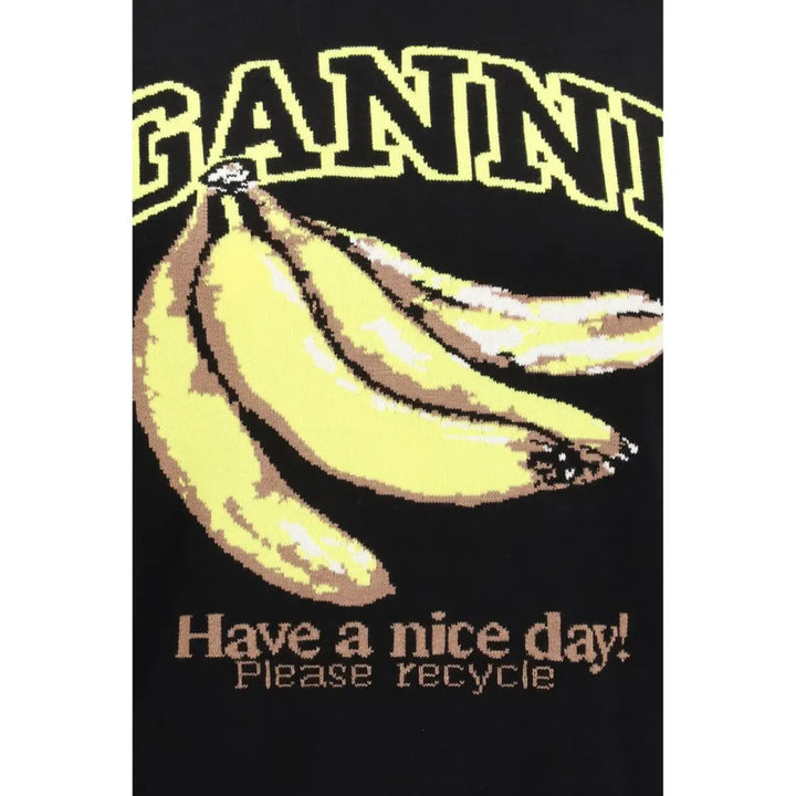 Ganni Black Cotton Sweatshirt