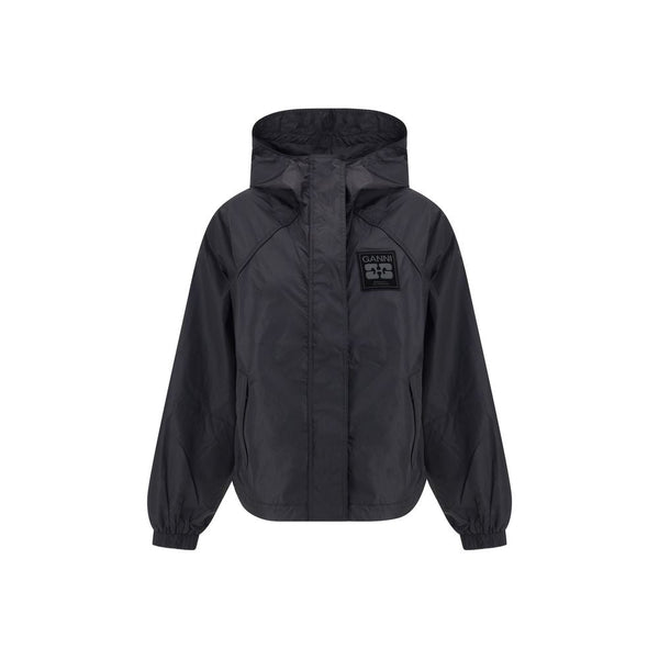 Ganni Coats & Jackets - Black Nylon Shell Jacket