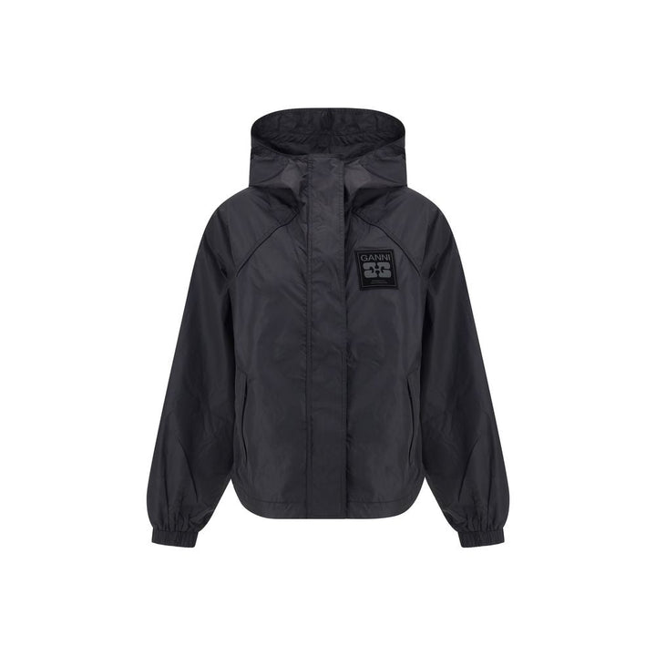 Ganni Coats &amp; Jackets - Black Nylon Shell Jacket
