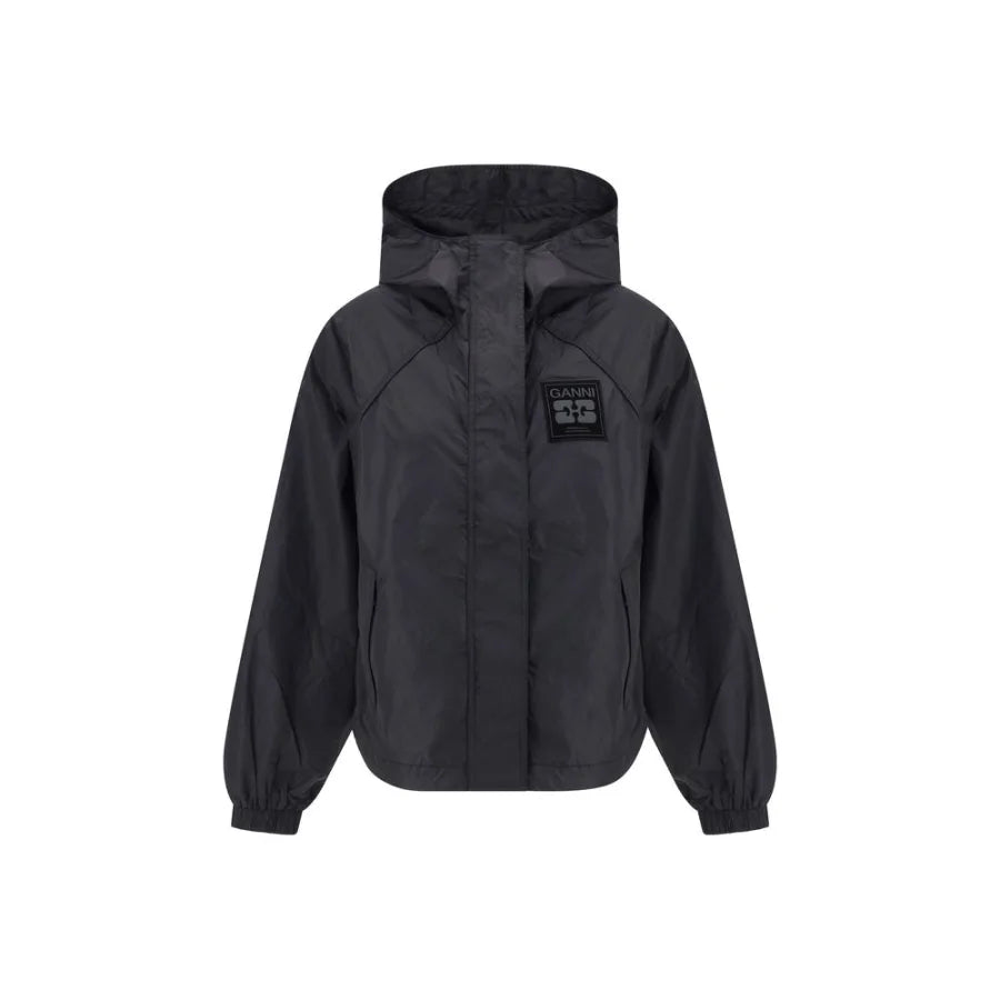 Ganni Black Nylon Shell Jacket
