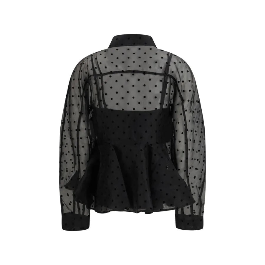 Ganni Black Recycled Polyester Pattern Shirt