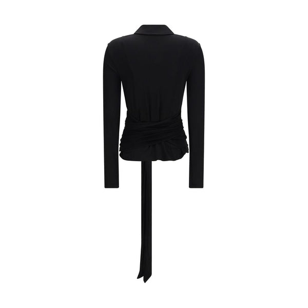 Ganni Blouses - Black Recycled Polyester Shirt