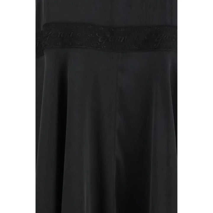 Ganni Black Silk Casual Dress