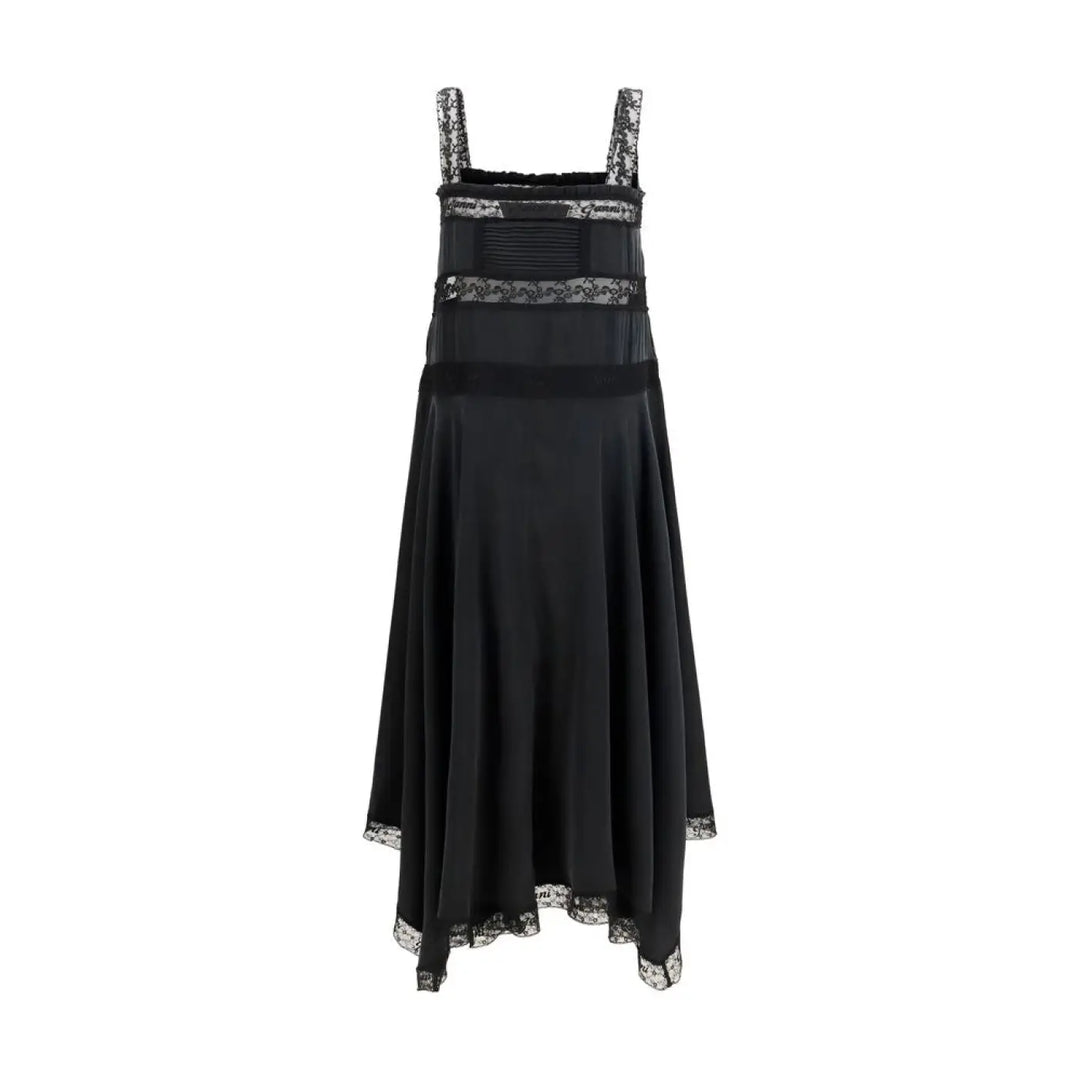 Ganni Black Silk Casual Dress